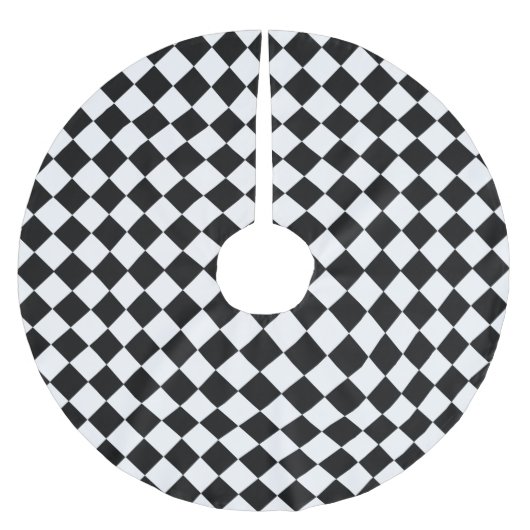 Zwart-wit diamantpatroon van Shirley Taylor Kerstboom Rok (Voorkant)