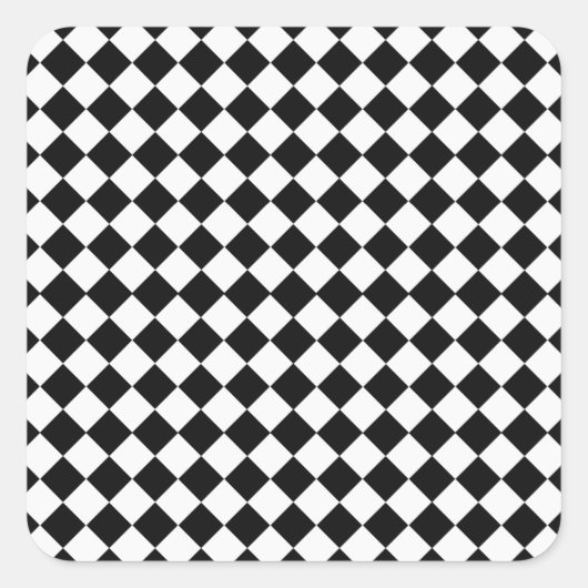 Zwart-wit diamantpatroon van Shirley Taylor Vierkante Sticker (Voorkant)