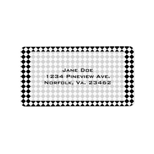 Zwart-wit diamantpatroon van STaylor Etiket (Voorkant)