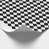 Zwart Wit Diamantruit Cadeaupapier (Hoek)