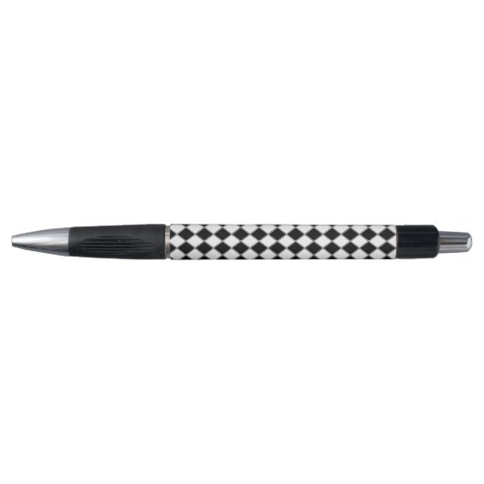 Zwart-wit Diamond Argyle Patroon Pen (Voorkant)