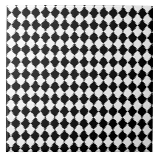 Zwart-wit Diamond Argyle Patroon Tegeltje (Voorkant)