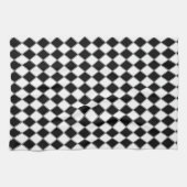 Zwart-wit Diamond Argyle Patroon Theedoek (Horizontaal)