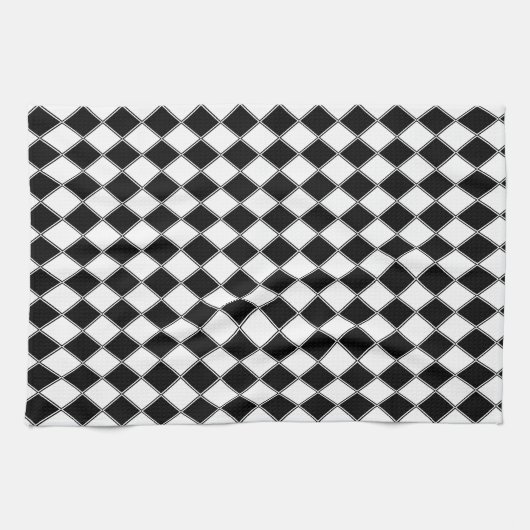 Zwart-wit Diamond Argyle Patroon Theedoek