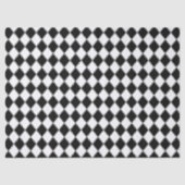 Zwart-wit Diamond Argyle Patroon Tissuepapier (Voorkant)