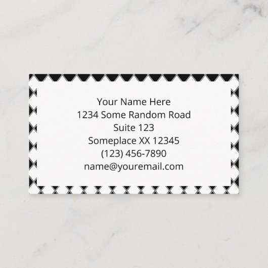 Zwart-wit Diamond Argyle Patroon Visitekaartje (Achterkant)