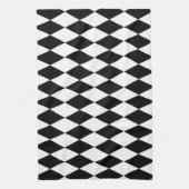 Zwart-wit Diamond Harlequin Pattern Theedoek (Verticaal)