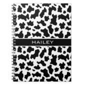 Zwart & Wit Dier Koe Print Spotted Cowgirl Notitieboek (Voorkant)