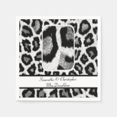 Zwart-wit dierenprint bruiloft servet (Voorkant)