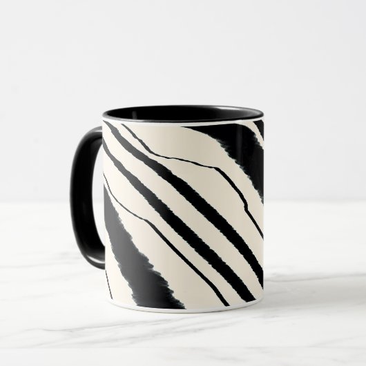 Zwart Wit Dierenprint Combo Mok (Voorkant links)