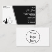 Zwart-wit dierenwinkel visitekaartje (Voorkant / Achterkant)