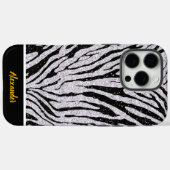 Zwart-wit dierlijke print stof Case-Mate iPhone case (Achterkant (horizontaal))