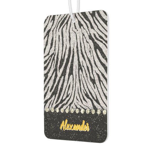 Zwart-wit dierlijke print stof luchtverfrisser (Links)