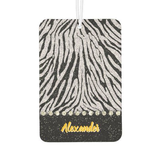 Zwart-wit dierlijke print stof luchtverfrisser (Achterkant)