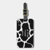 Zwart-wit dierpatroon bagagelabel (Voorkant verticaal)