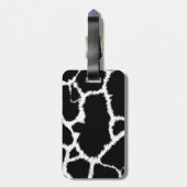 Zwart-wit dierpatroon bagagelabel (Achterkant verticaal)