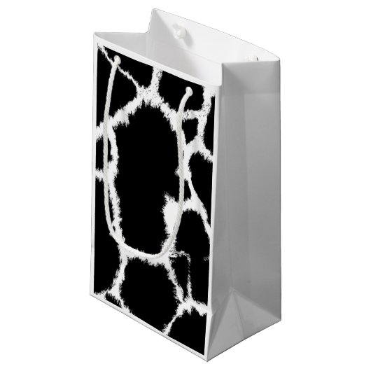 Zwart-wit dierpatroon klein cadeauzakje (Voorkant Gekanteld)