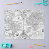 Zwart-wit Digitale Kaart Reeks Ontwerp 11 Tissuepapier (Craft)