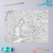 Zwart-wit Digitale Kaart Reeks Ontwerp 12 Tissuepapier (Craft)