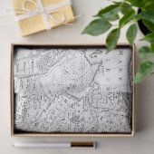 Zwart-wit Digitale Kaart Reeks Ontwerp 12 Tissuepapier (Geschenk)