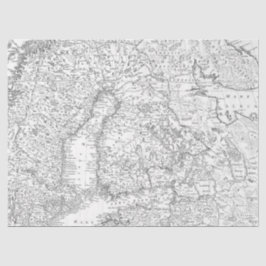 Zwart-wit Digitale Kaart Reeks Ontwerp 12 Tissuepapier