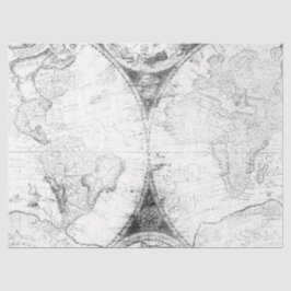 Zwart-wit Digitale Kaart Reeks Ontwerp 4 Tissuepapier