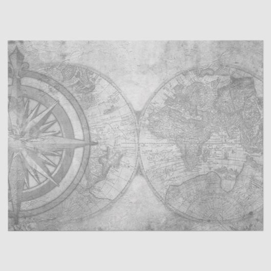 Zwart-wit Digitale Kaart Serie Ontwerp 9 Tissuepapier (Voorkant)