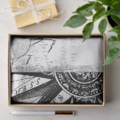 Zwart-wit Digitale Kaartserie Ontwerp 6 Tissuepapier (Geschenk)