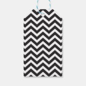 Zwart & Wit Dikke Chevron Huwelijk Verjaardag Cadeaulabel (Achterkant)