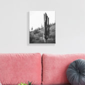 Zwart & Wit Dikke Saguaro Cactus 8x10 Canvas Afdruk (Insitu (Woonkamer))
