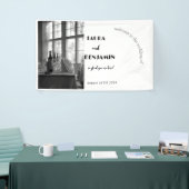 Zwart-wit dinertafel bruiloft spandoek (Beurs)