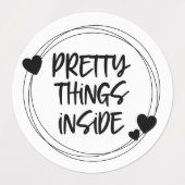 Zwart wit dingen binnenin labels (Design 1)