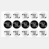 Zwart wit dingen binnenin labels (Vel)