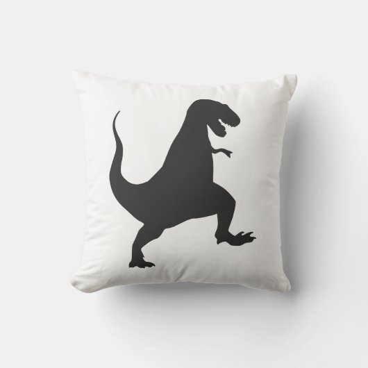 Zwart-wit Dinosaurus Kussen (Voorkant)