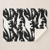 Zwart-wit dinosauruspatroon sherpa deken (Voorkant (horizontaal))