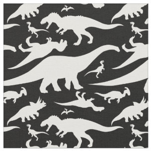 Zwart-wit dinosauruspatroon stof