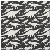 Zwart-wit dinosauruspatroon stof (Swatch)