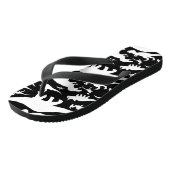 Zwart-wit dinosauruspatroon teenslippers (Schuin)