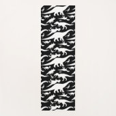 Zwart-wit dinosauruspatroon yogamat (Voorkant)
