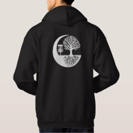 Zwart-wit Disc Golf en boomwortels Hoodie