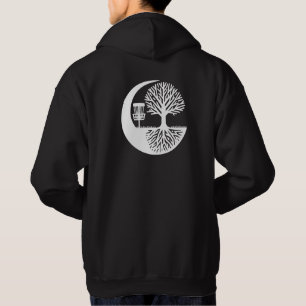 Zwart-wit Disc Golf en boomwortels Hoodie