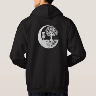 Zwart-wit Disc Golf en boomwortels Hoodie