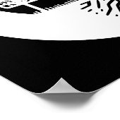 Zwart-wit discgolf-silhouet poster (Hoek)
