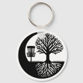 Zwart-wit discgolf-silhouet sleutelhanger (Achterkant)
