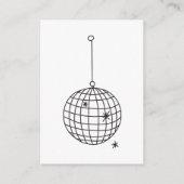 Zwart-wit disco bal bruiloft details QR-code Informatiekaartje (Achterkant)