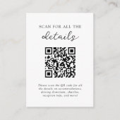 Zwart-wit disco bal bruiloft details QR-code Informatiekaartje (Voorkant)