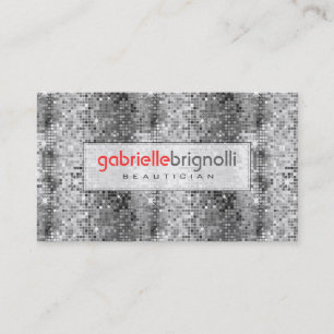 Zwart-wit Disco Ball Glitter Visitekaartje