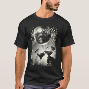 Zwart-wit Disco Ball High Heels Tequila T-shirt