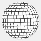 Zwart-wit Disco Ball Ronde Sticker (Voorkant)
