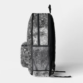 Zwart-wit disco spiegelt glitter patroon bedrukte rugzak (Rechts)
